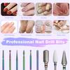 Alloy Tungsten Steel Nail Drill Bits Kits To Remove Cuticle Nail Art Grinding Head Tool Ceramic Nail Polishing Tool