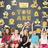 Bee Motivational Bulletin Board Decorations Positive Affirmation Posters Summer Sunflower Bee Hive Cutouts for Back to School Classroom Wall Decor