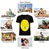 Funny Tongue Out Winking Smile Face Print Casual T-Shirt Unisex Breathable Crewneck Top Pure Cotton T-shirt