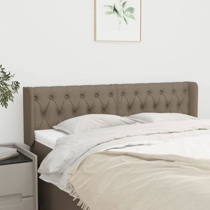 VidaXL Headboard with Ears Taupe 163x16x78-88 Cm Fabric3119114