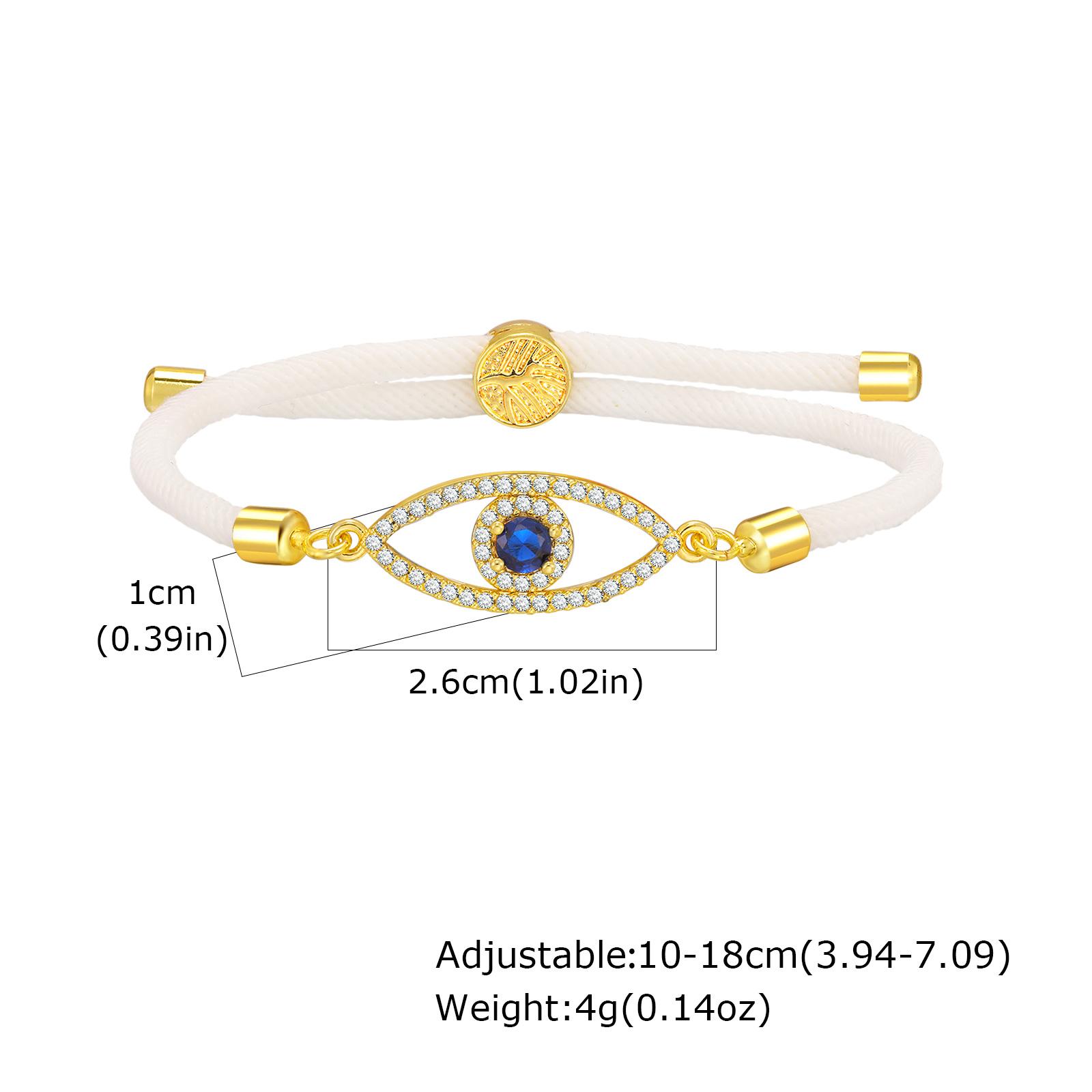 

Lucky Evil Eye Charm Bracelet for Women Fashion Cubic Zircon Blue Demon Eye Adjustable Woven Rope Chain Wristband Tree of Life белый