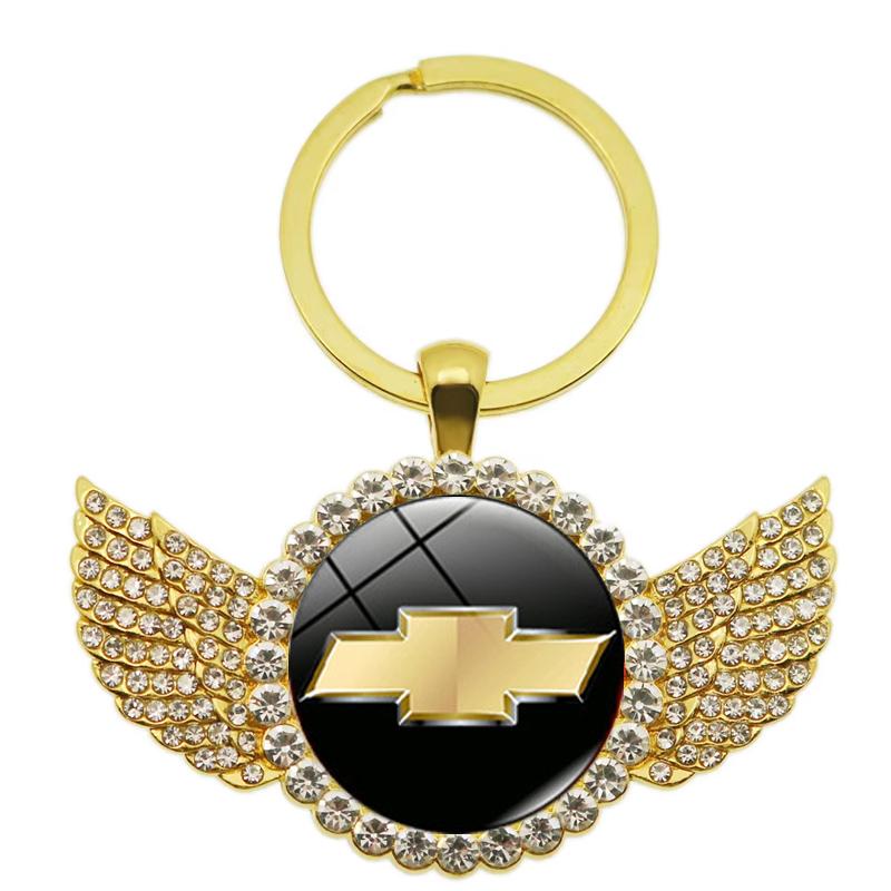 Diamentowe Breloki do Kluczy z Logo Samochodu Wisiorek Metalowy Brelok do Chevrolet Spark Aveo Captiva Matiz T250 Cruze Malibu S10 Sail Trax Tahoe