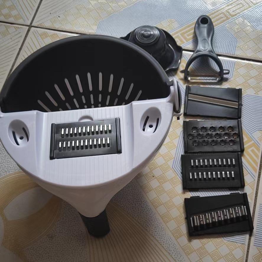 Multifunctional Double-Layer Kitchen Grater: Potato Shredder, Vegetable Washer & Cutter, Slicer Basket