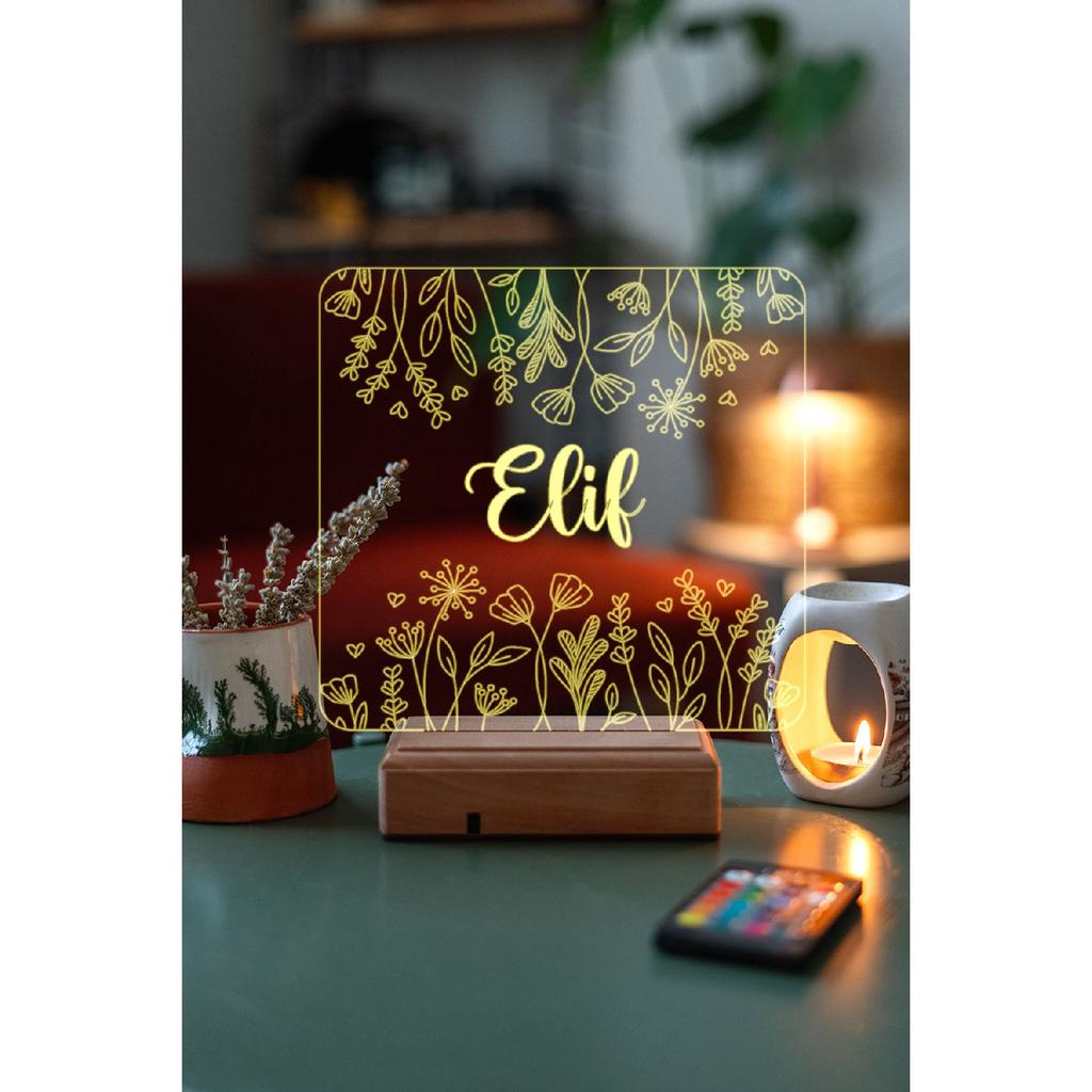 Personalized Named Decorative 16 Color Remote Controlled Night Light