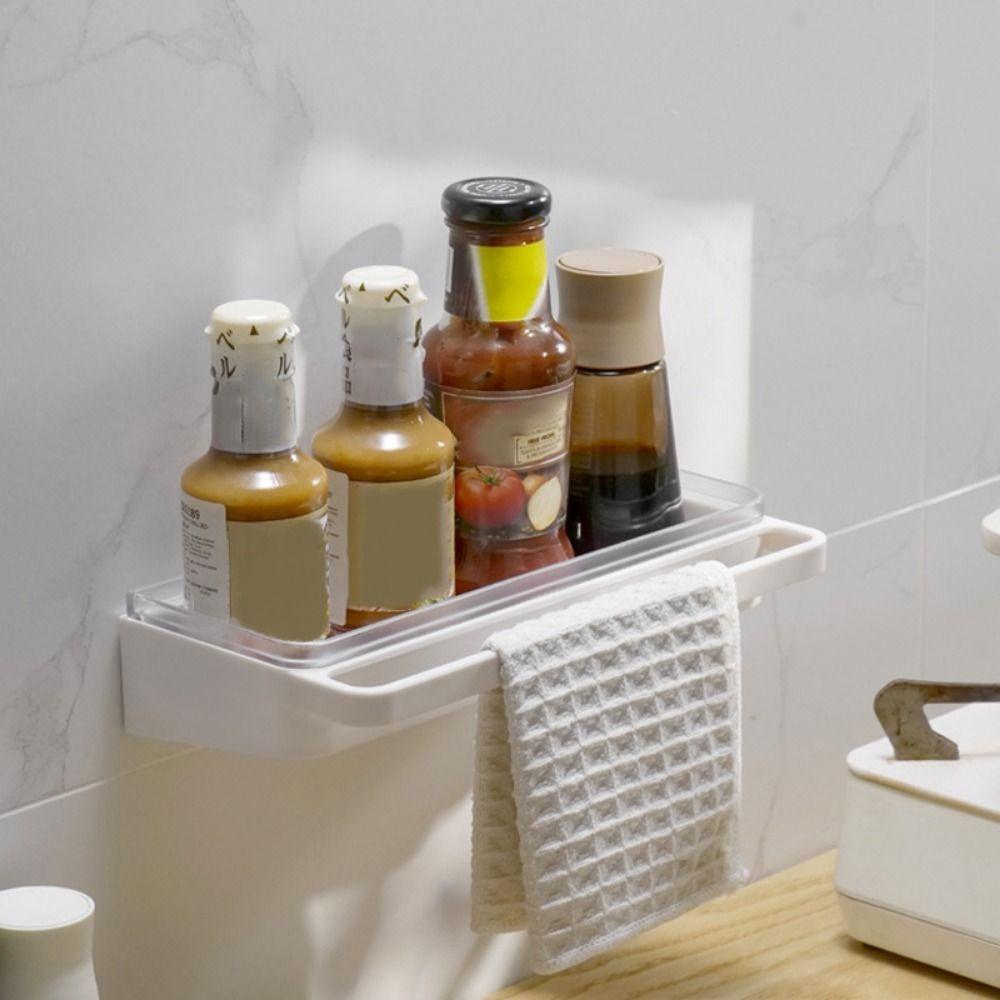 Space-Saving Dishwashing Towel Holder Self-Draining Towel Storage Rack Bathroom Organizer