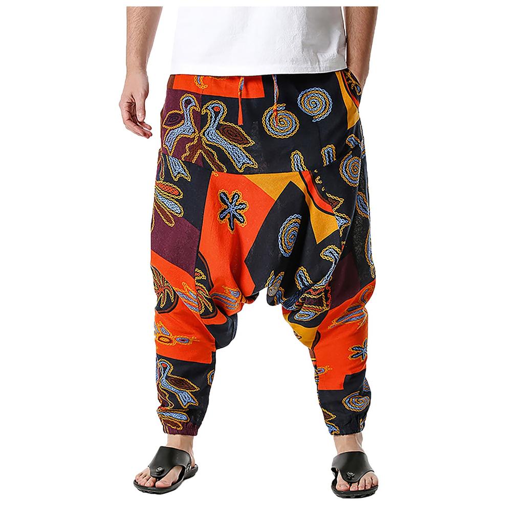 com] Men's Fashion Cotton Harem Yoga 
