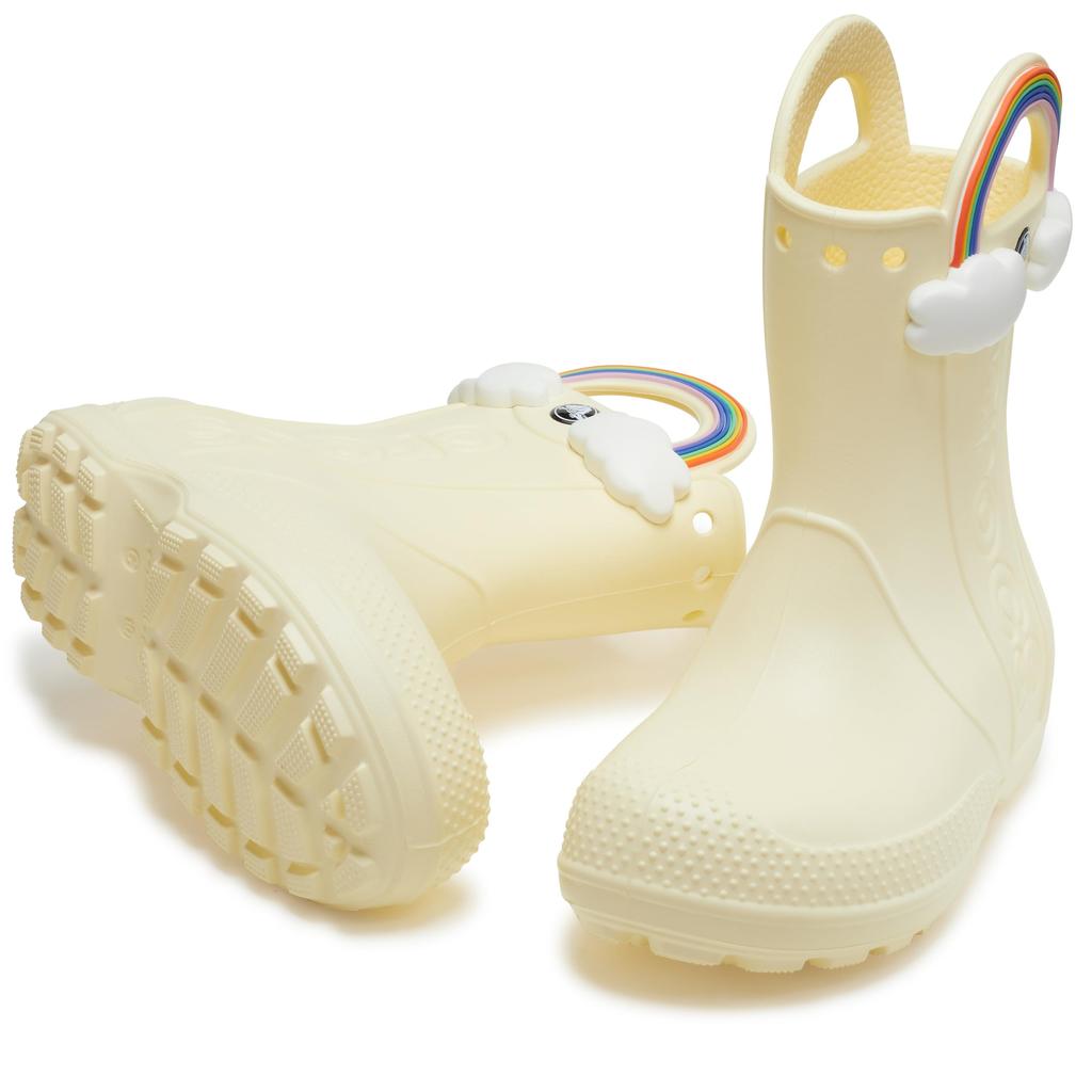 Handle It Rainbow Rain Boots Kids Butter Cream [Crocs] 19.5cm