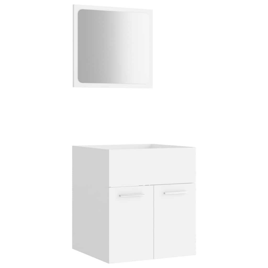 2 Piece Bathroom Furniture Set White Particleboard