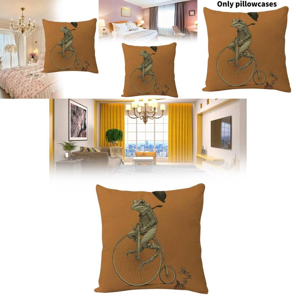 Animal Cartoon Zebra Linen Pillow Cover For Sofa Couch Decor 45x45cm