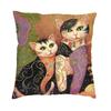 Federa Cuscino Gatto Pittura ad Olio Arte Gustav Klimt Motivo Oro Morbida Lusso Cuscino Decorazione Soggiorno