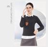 Tencel Wool Collar Base Shirt: Silk-Like, Light, Warm, Round Neck, Knitted Long Sleeve Top for Autumn/Winter Women.