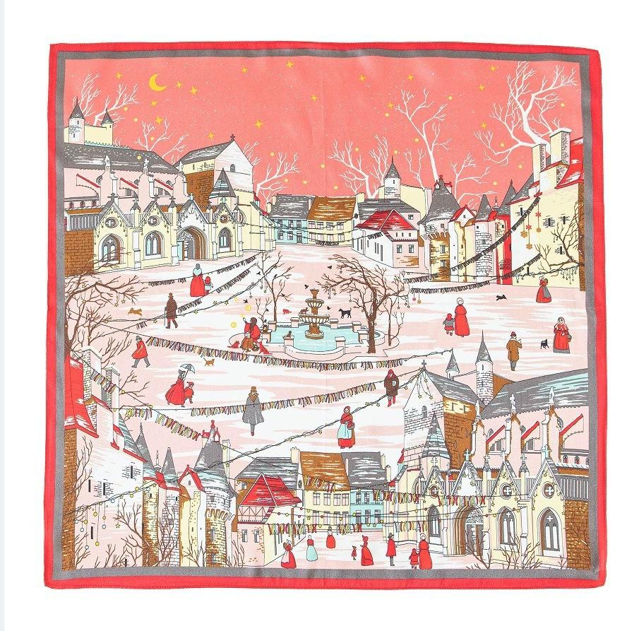 100% mulberry silk  new retro polka dot printed silk scarf shawl sunscreen