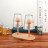 Wooden Disposable Cup Storage Holder Water Tea Cups Dispenser Rack Shelf Mug Display Stand Home Organizer