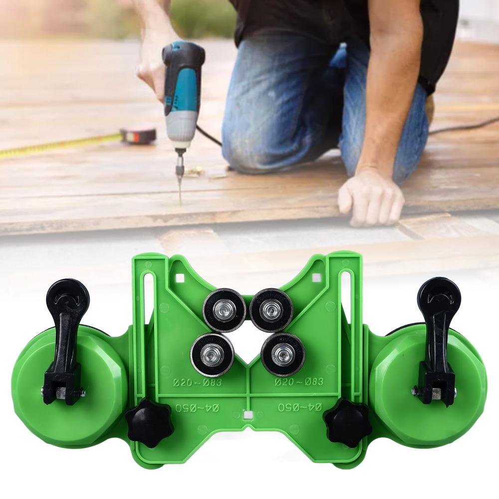 Adjustable Drill Guide Jig Double Vacuum Suction Bases Tile Hole Cutter  For Ceramic Tile