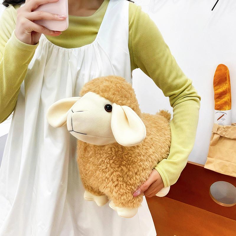 Plush Sheep Toy With Short Pile Fabric For Kids And Adults