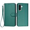 For Samsung Galaxy A36 5G Wallet Case with Strap Carbon Fiber Texture Leather Mobile Cover