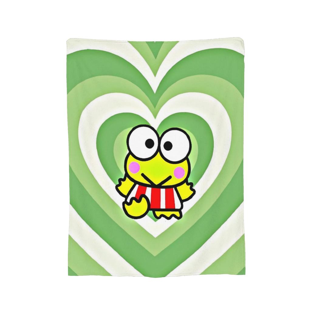 Keroppi Flannel Blankets Anime  Fashion Throw Blankets for Home 125*100cm Bedspread,