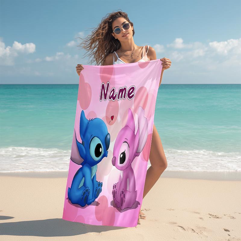 Personalized Stitch Bubble Fantasy Art Beach Towel Microfiber Beach Towel Thin Absorbent for Beach Swimming Yoga Bath Sports. 0910296