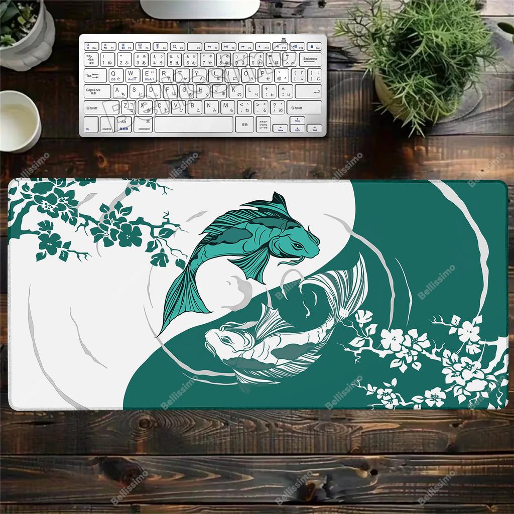 Gaming Cartoon Fish Koi Art Mouse Pads Anime Table Mats Computer Mousepad 100x50cm Large Gamer Mousepads Company Big Desk Pad