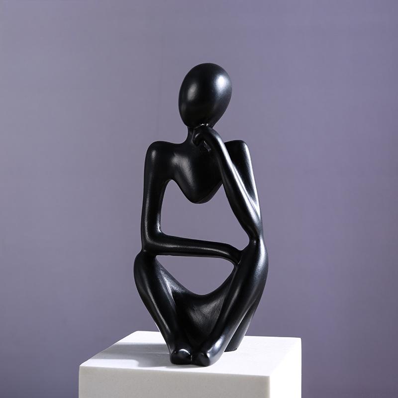 Y Mini Abstract Thinker Statue - Modern Resin Sculpture for Home Decor & Living Room Creative Figurine for Bookshelf Office Desk