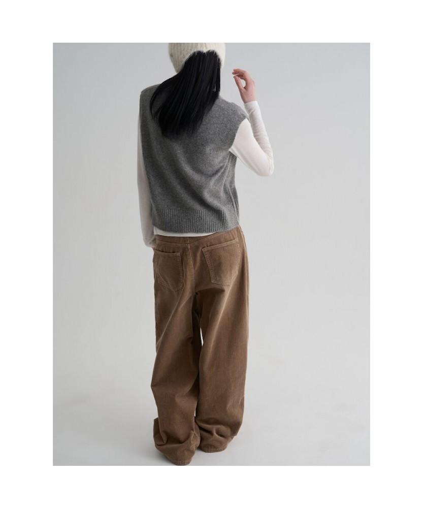 8SECONDS Washed Corduroy Wide Pants Beige