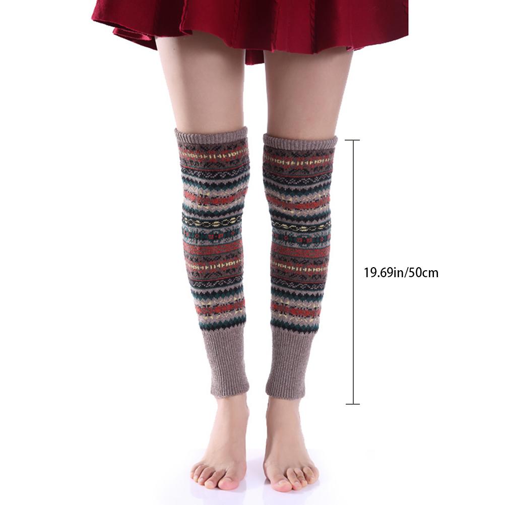 Women S Bohemian Leg Warmers Soft Over Knee Ankle Warmer Cover Winter Warm Long Boot Socks