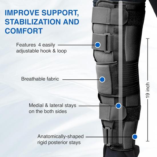 Wonder Care Knie-Immobilisator Baumwoll-Bandage Unterstützung Luxationen Verletzungen Bänderrisse Wickelstabilisator Schiene für Männer & Frauen(S)