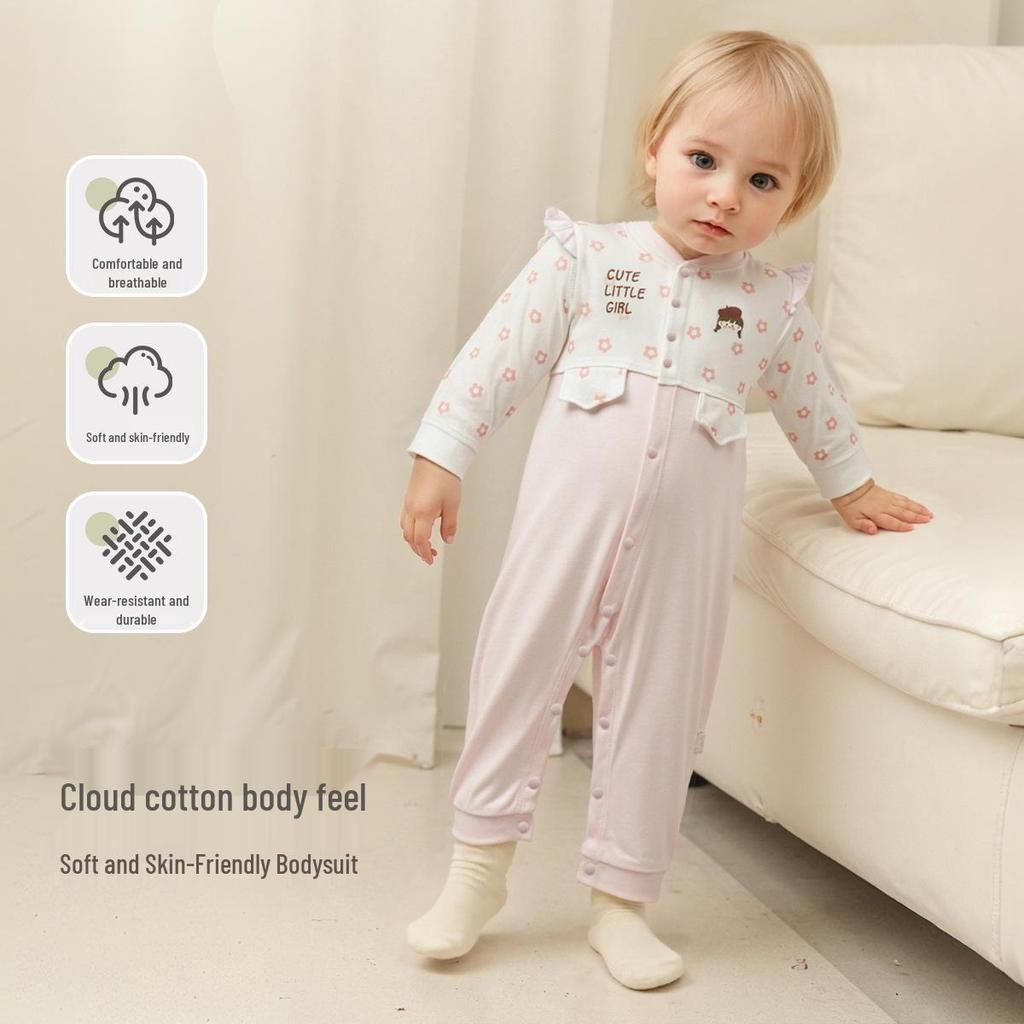 Tongtai Newborn Pure Cotton Baby Bodysuit - Spring/Autumn Jumpsuit Romper