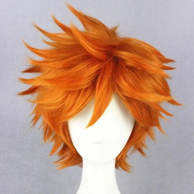 High Quality Anime Haikyuu!! Shoyo Hinata Syouyou Cosplay Wig Short Orange Curly Heat Resistant Synthetic Hair Wigs