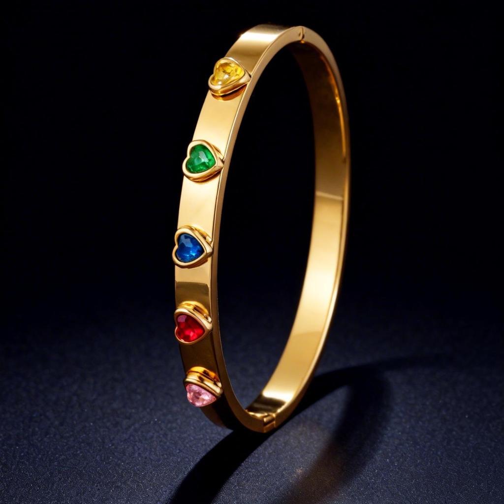 Bracciale da Donna Semplice e alla Moda in Acciaio Inossidabile con Intarsi di Strass - Gioiello con Fibbia in Titanio Anti-Sbiadimento