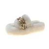 Height heel thick bottom fluffy slippers women wear autumn and winter cotton drag chain Internet celebrity popular plush slippers spring and summer