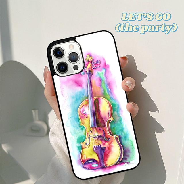 Autumu Gothic Girl Violin Watercolor Phone Case Cover for iPhone 17 Air 16 16e 15 12 11 13 14 Pro Max Plus Coque