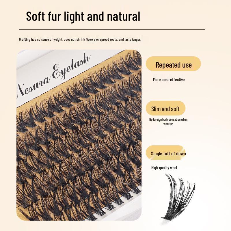 Hot Melt Soft Dense Natural Eyelash Clusters - 3 Rows of Single Cluster False Lashes