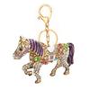 Keychain Pendant Sparkling Rhinestones Cartoon Horse Shape Key Chain Bag Wallet Phone Car Decoration
