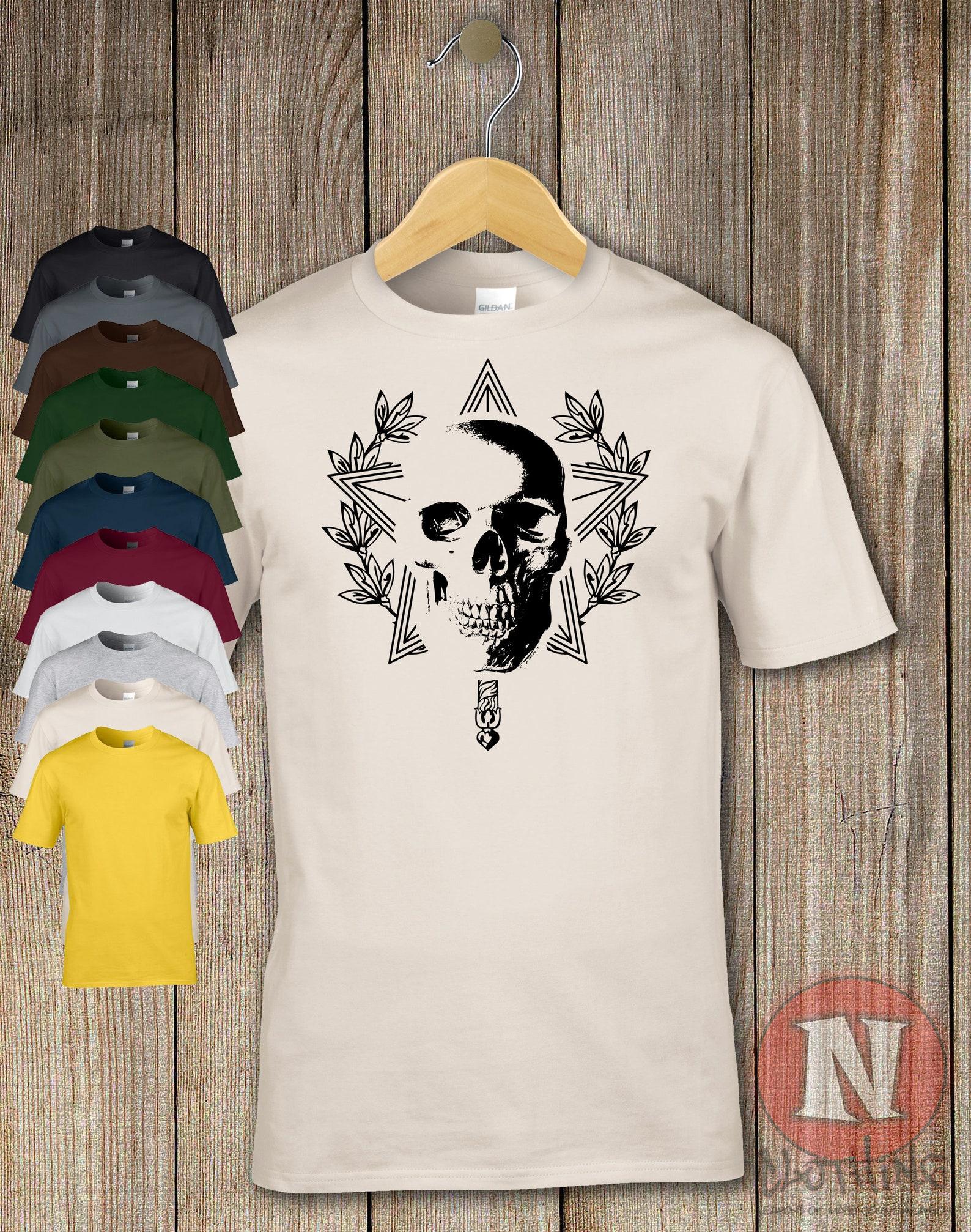 Skull and star T-Shirt Skull Y2K grunge retro style goth tee 2XL