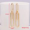 New Hip-hop Chain Earrings Female Metal Tassel Earrings for Women Hollow Geometric Statement Dangle Earrings bijoux femme