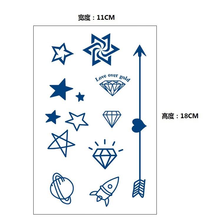 Gradual Change Herbal Fashion Personality Japanese Wave Whale Waterproof Simulation Long Time Does Not Fade Tattoo Sticker