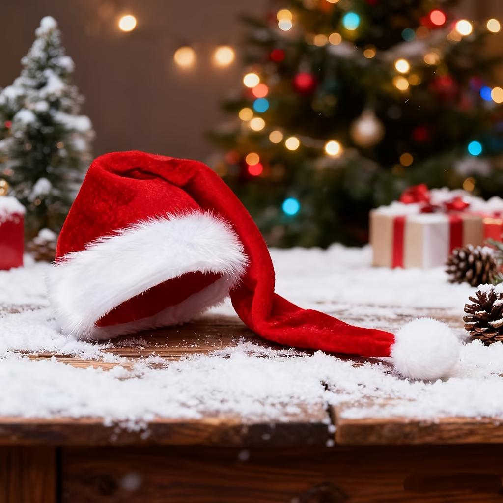 Long-Tail Santa Hat, Multiple Colors Available, Funny Christmas Hat for Xmas Party, Holiday Decoration,Gift for Adults and Kids