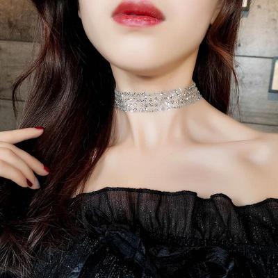 Dámské šperky Krk se sexy krátkým náhrdelníkem Dekor Nová móda Flitry Neviditelný klíční řetízek Doplňky pro ženy