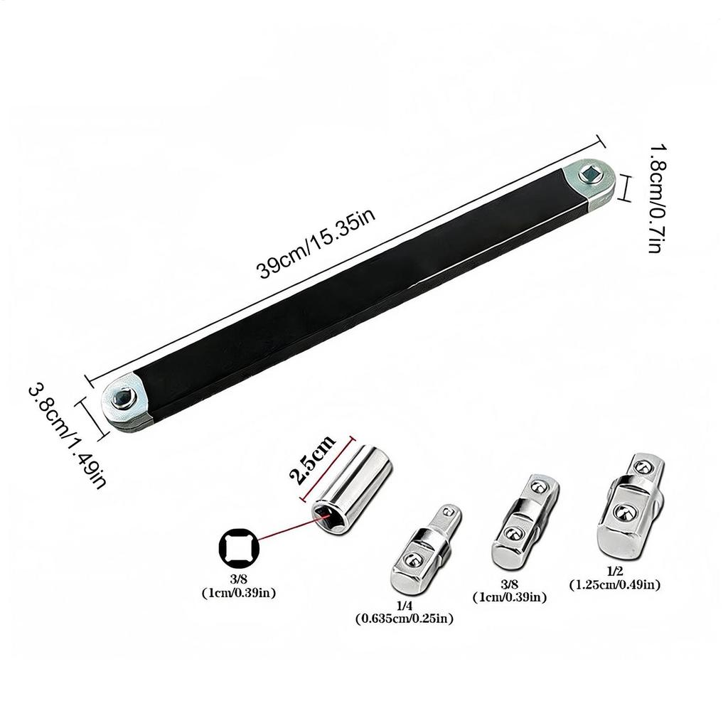 Extension Wrench 3/8 Inch Ratchet Offset Spanner For Maintenance Long Reach Extension Wrench For Truck Motorcycle Home Mechanics