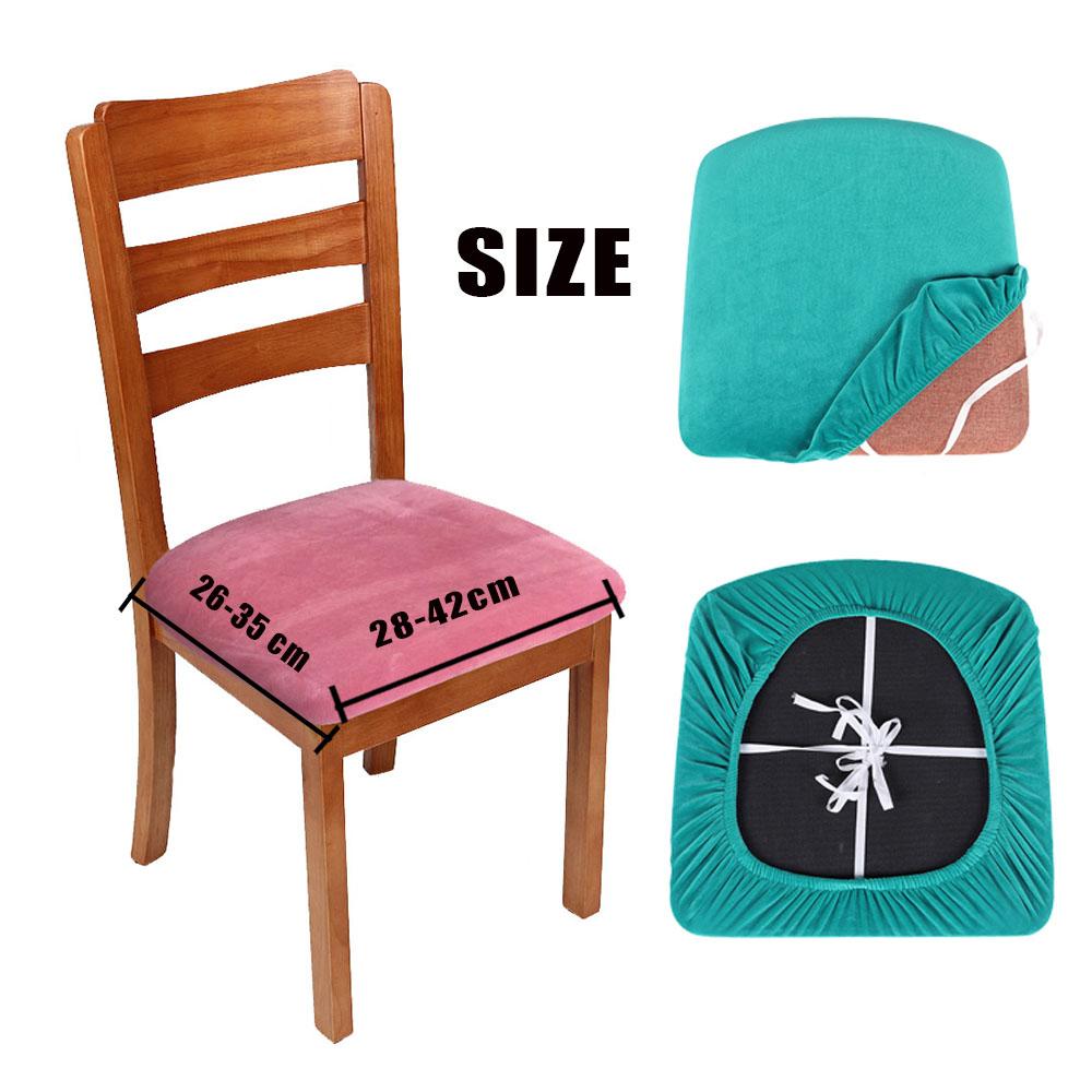 Stretch Velvet Kitchen Office Stretch Chair Cover Basic Chair Seat Guard Elastic Seat Case Dining Computer Beach Slipcover Chairs