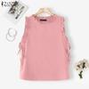 ZANZEA Women Casual Round Neck Solid Color Summer Sleeveless Tank Tops