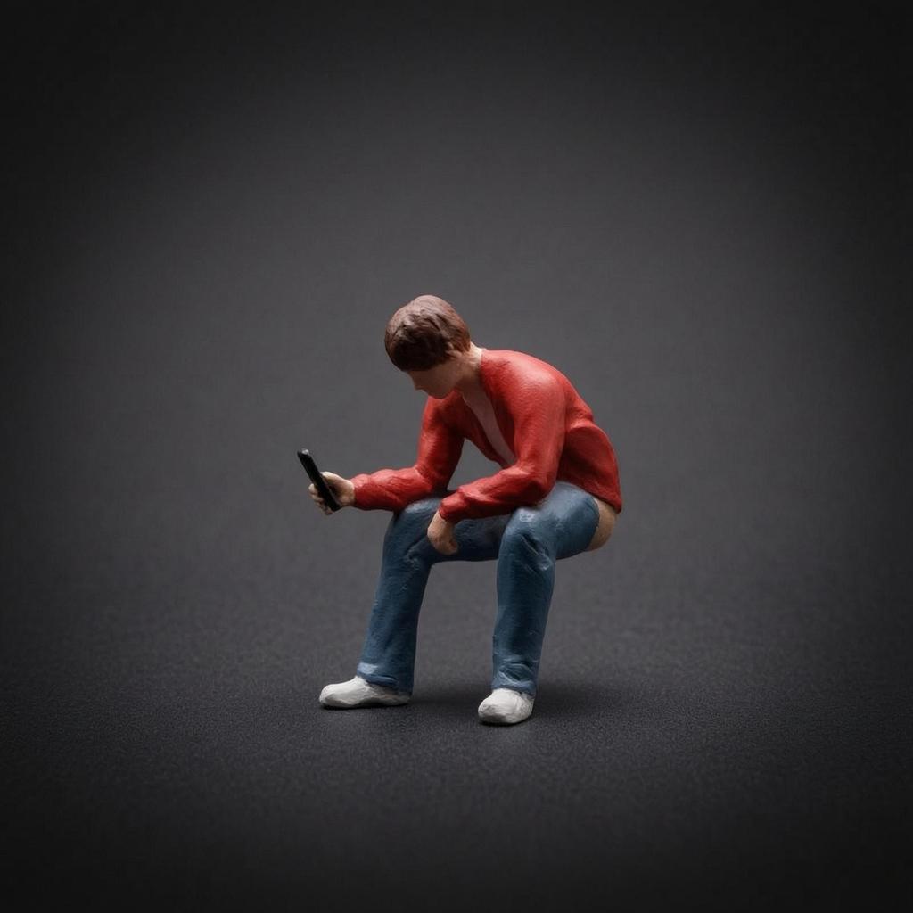 Miniature Man On Toilet Detailed 1:64 Scale Figurines Figure for