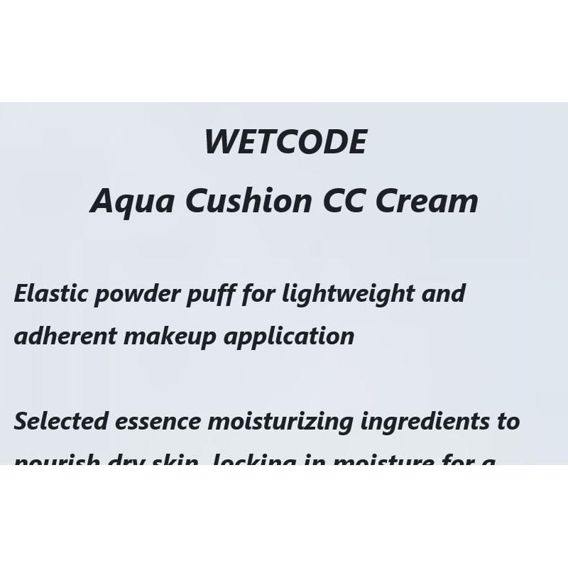 WETCODE - Aqua Cushion CC Cream - 2 Farben