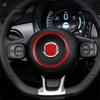 Glossy Red Carbon Fiber Car Front Steering Wheel Sticker For Fiat 500 20 21 22