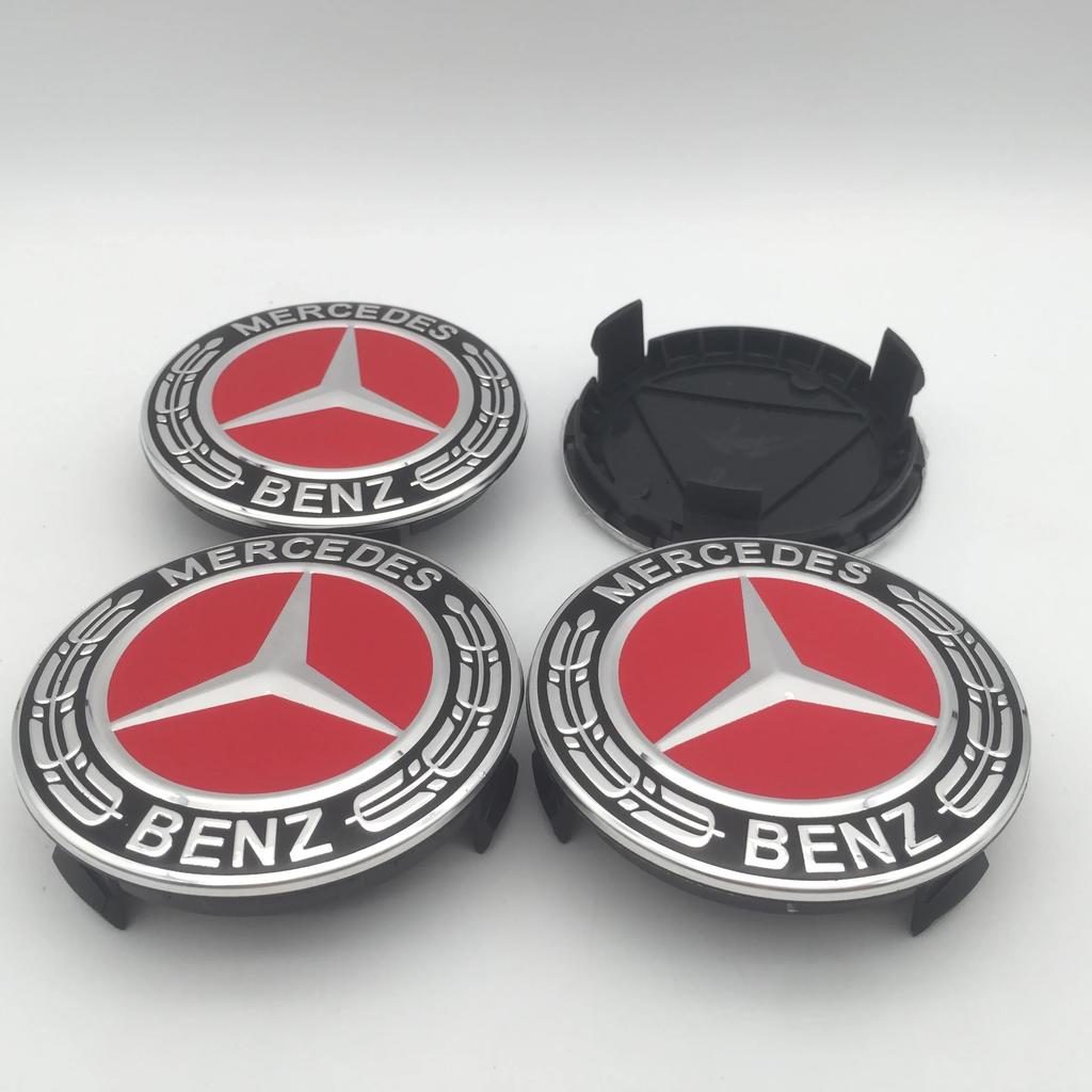 För Mercedes Benz 4 st 3D 75 mm För Mercedes Benz AMG Bil emblem Fälgnav Mittkåpa Märke skydd klistermärke Dekaler Styling accesso