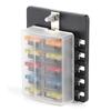 10-Way Fuse Box Blade Fuse Block Holder with LED Indicator Light for Automotive Car Boat Yacht