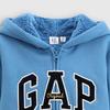 Gap Kids' 2025 Autumn Logo Appliqué Faux Shearling Hooded Sweatshirt
