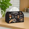 1pc, 2D Flat Printing, Tissue Box Retro Coffee Napkin Holder - Chalkboard Style Menu, Tissue Box for Parties, Versatile for Kitchen And Dining, Coffee