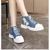 Fashion Women Sneakers New Canvas High-top Women Shoes Breathable Denim Sneakers Women Summer Thick Bottom Heightening Casual Shoes